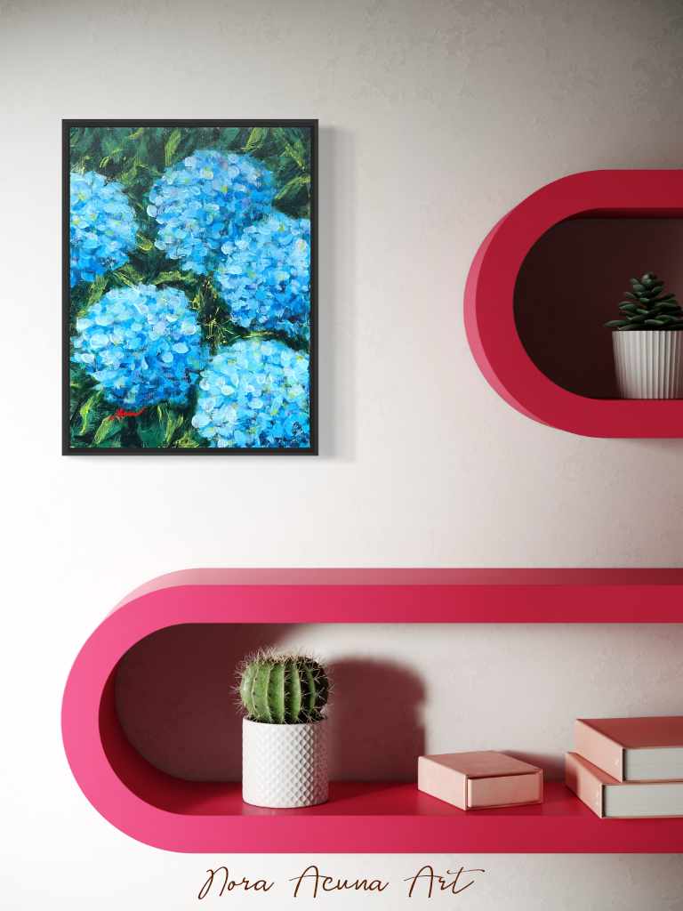 "Blue Blooms" Hydrangeas Painting