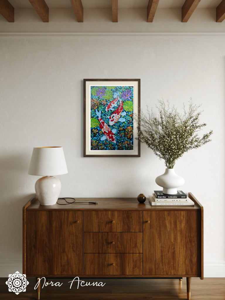 "Koi Dance" Oil Painting