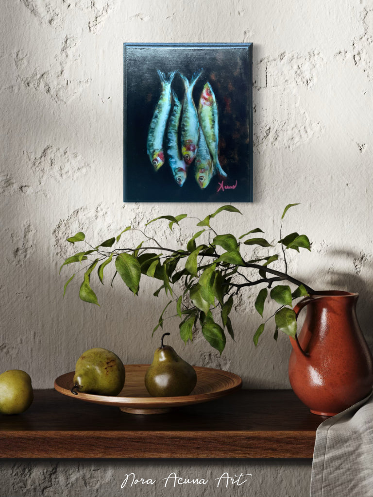 "Five Silvery Friends" Oil Painting