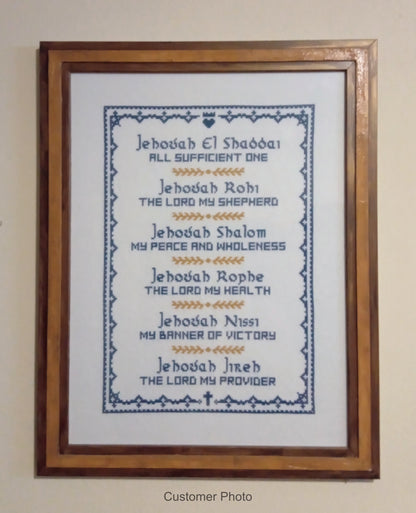 Names of God Cross Stitch Pattern