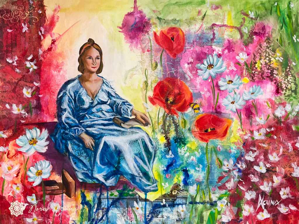 "Lady's Daydream Garden" Mixed Media