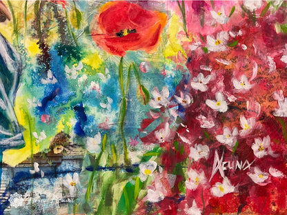 "Lady's Daydream Garden" Mixed Media