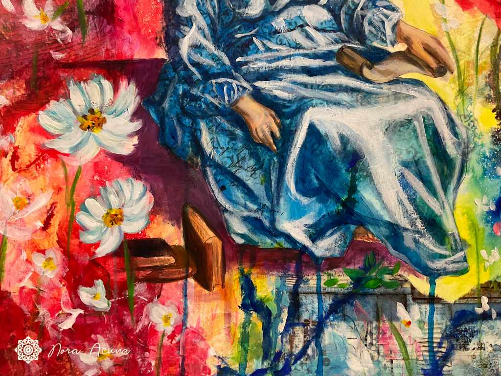 "Lady's Daydream Garden" Mixed Media