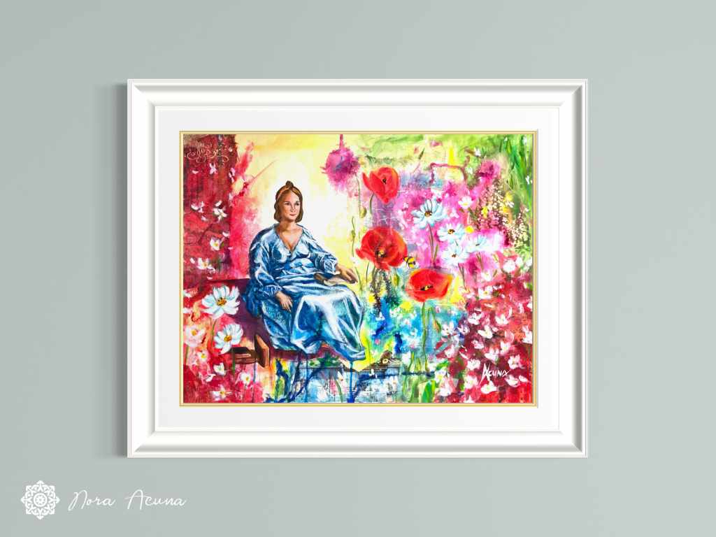 "Lady's Daydream Garden" Mixed Media
