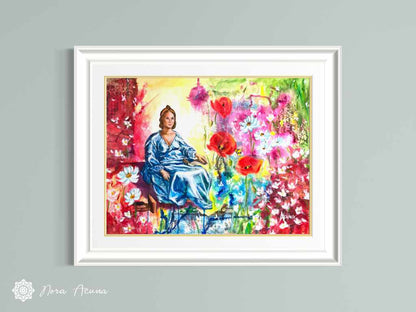 "Lady's Daydream Garden" Mixed Media