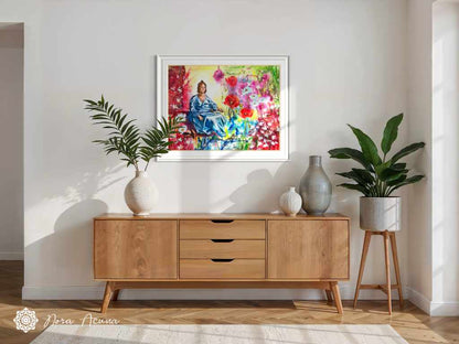 "Lady's Daydream Garden" Mixed Media