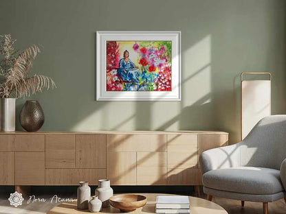 "Lady's Daydream Garden" Mixed Media