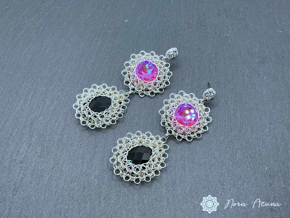Contemporary "Hot Pink" Copper Earrings
