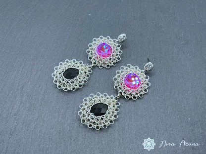 Contemporary "Hot Pink" Copper Earrings