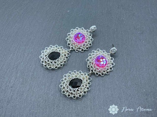 Contemporary "Hot Pink" Copper Earrings
