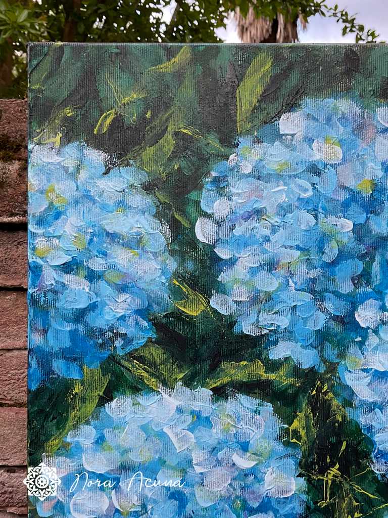 "Blue Blooms" Hydrangeas Painting