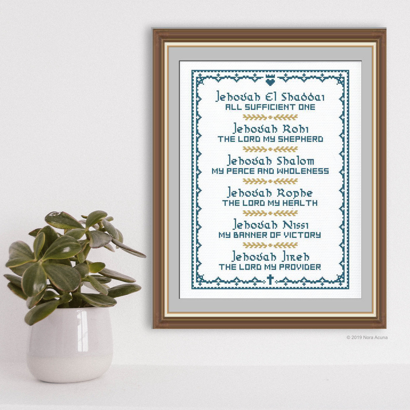 Names of God Cross Stitch Pattern