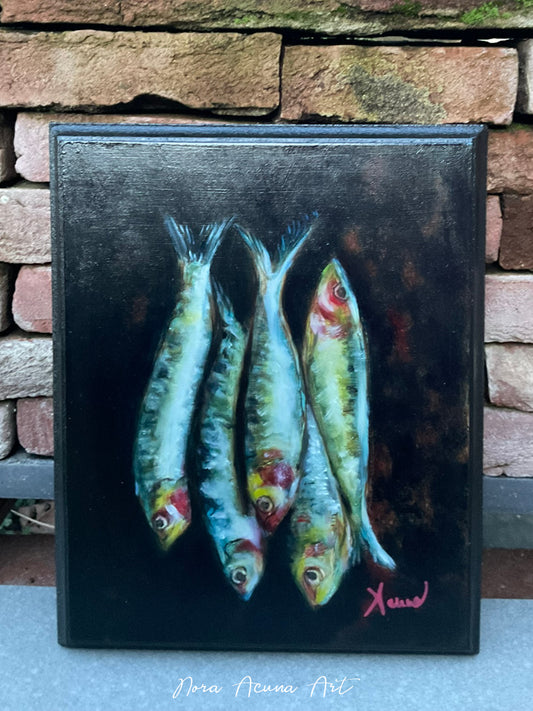 "Five Silvery Friends" Oil Painting