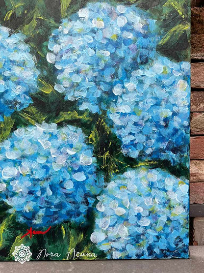 "Blue Blooms" Hydrangeas Painting