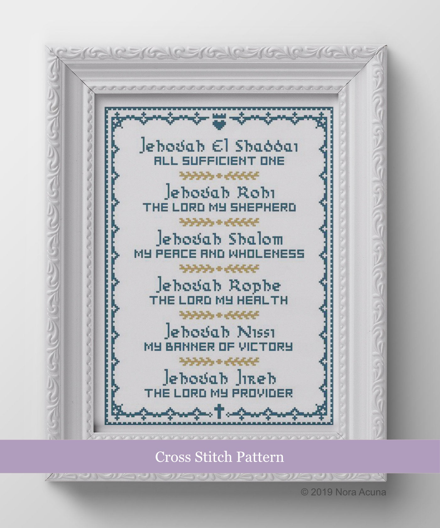 Names of God Cross Stitch Pattern