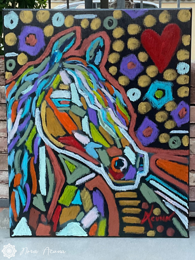 "Mosaic Mane" Abstract Painting