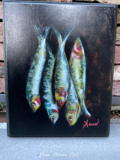 "Five Silvery Friends" Oil Painting