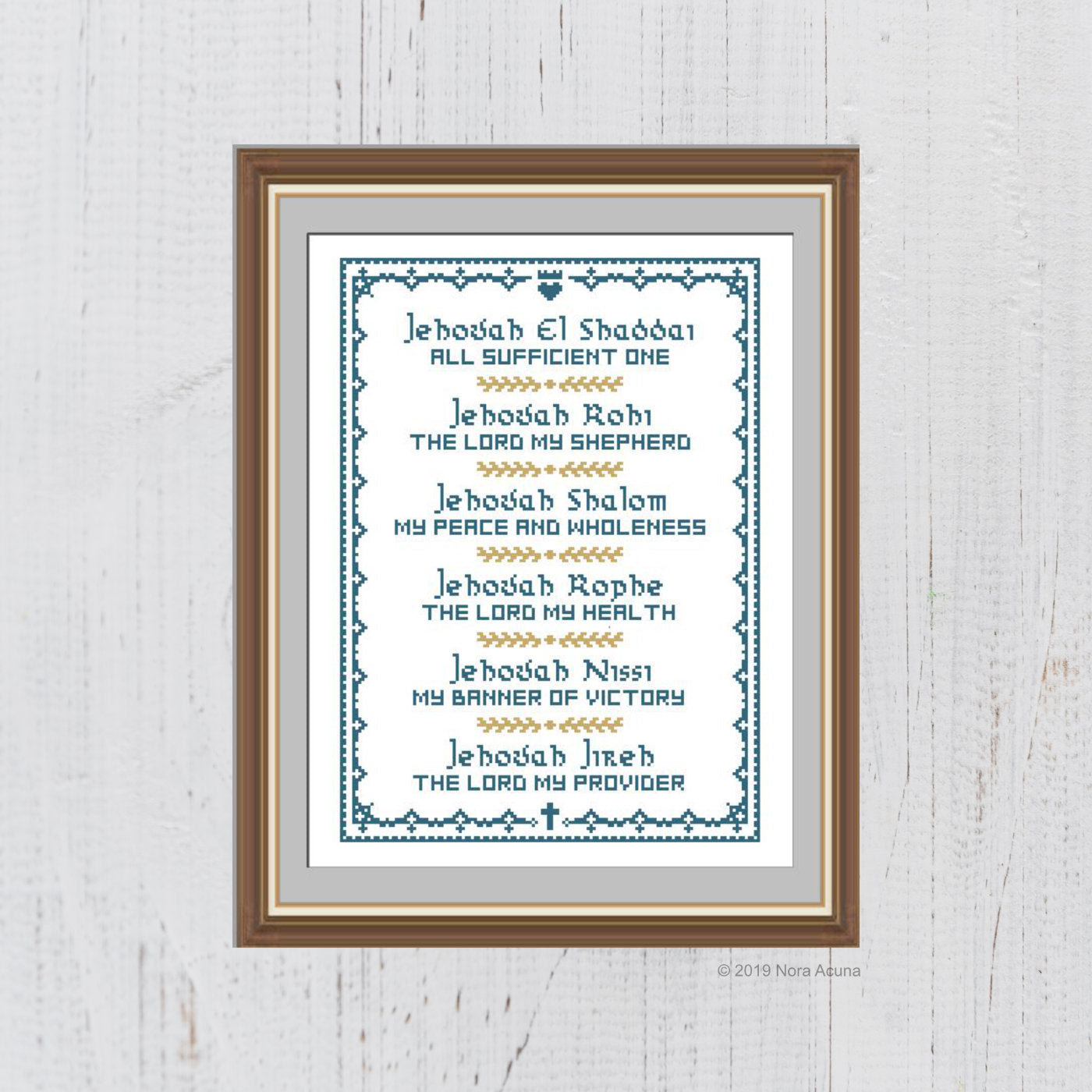 Names of God Cross Stitch Pattern