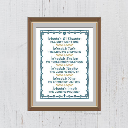 Names of God Cross Stitch Pattern