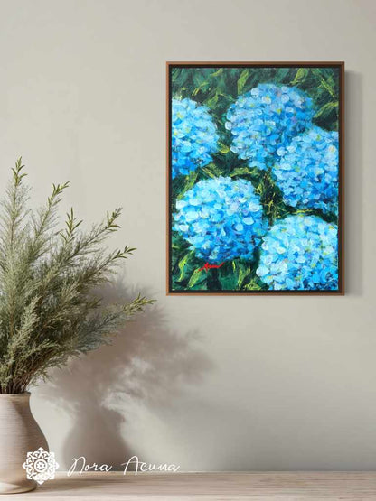 "Blue Blooms" Hydrangeas Painting