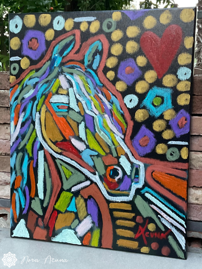 "Mosaic Mane" Abstract Painting