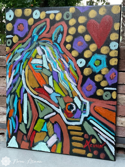 "Mosaic Mane" Abstract Painting