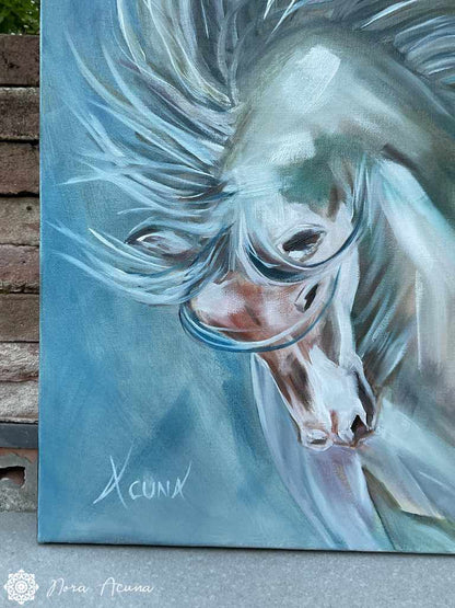 "Galloping With Wind" Oil Painting