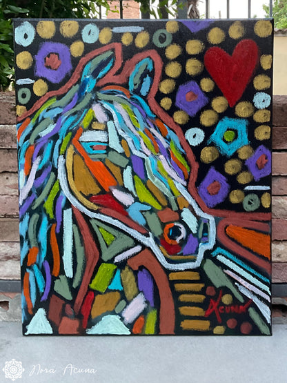 "Mosaic Mane" Abstract Painting