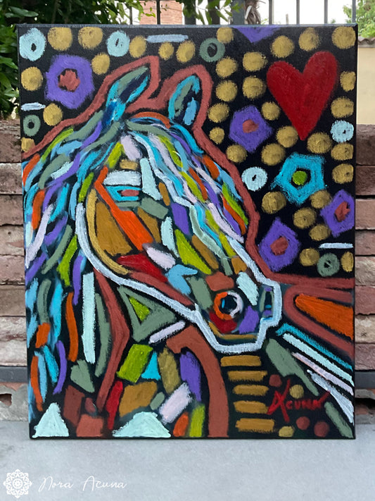 "Mosaic Mane" Abstract Painting