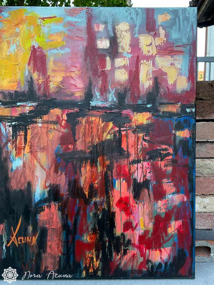 "Sky Meets Water" Oil Painting