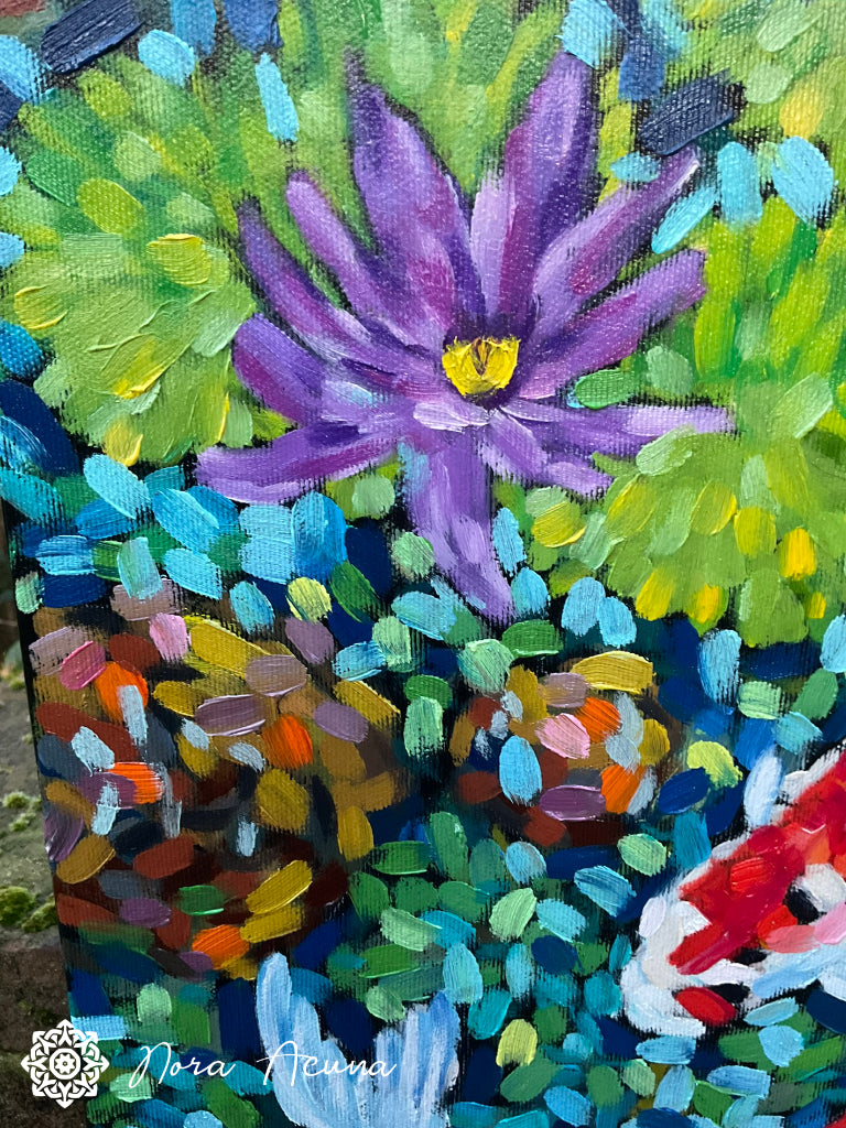 "Koi Dance" Oil Painting