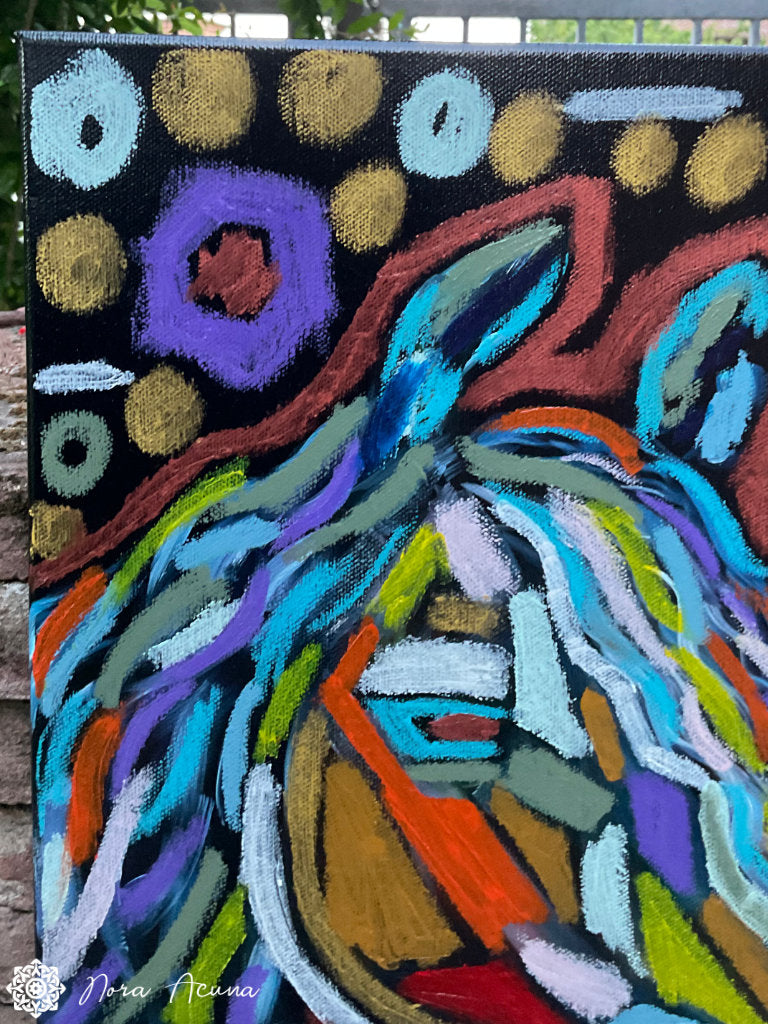 "Mosaic Mane" Abstract Painting