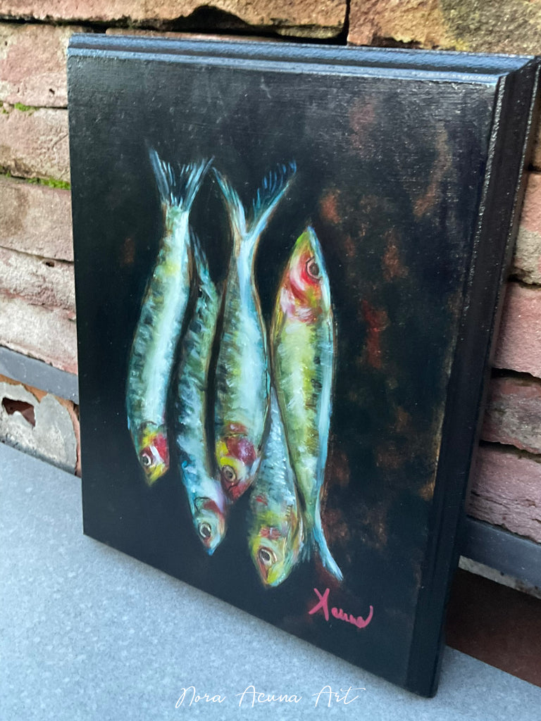 "Five Silvery Friends" Oil Painting