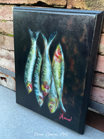 "Five Silvery Friends" Oil Painting