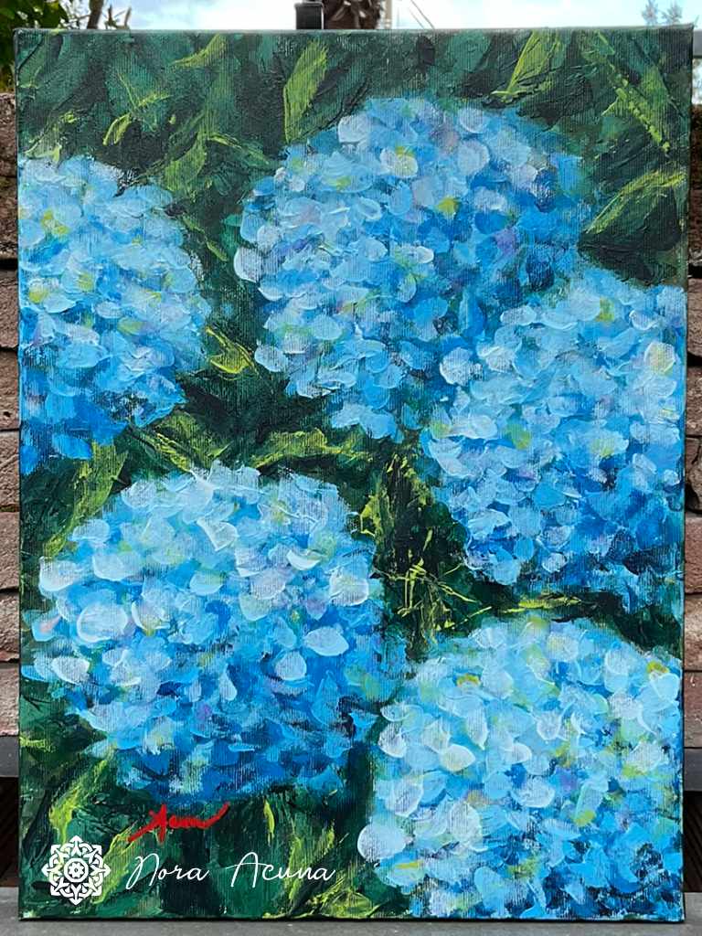 "Blue Blooms" Hydrangeas Painting