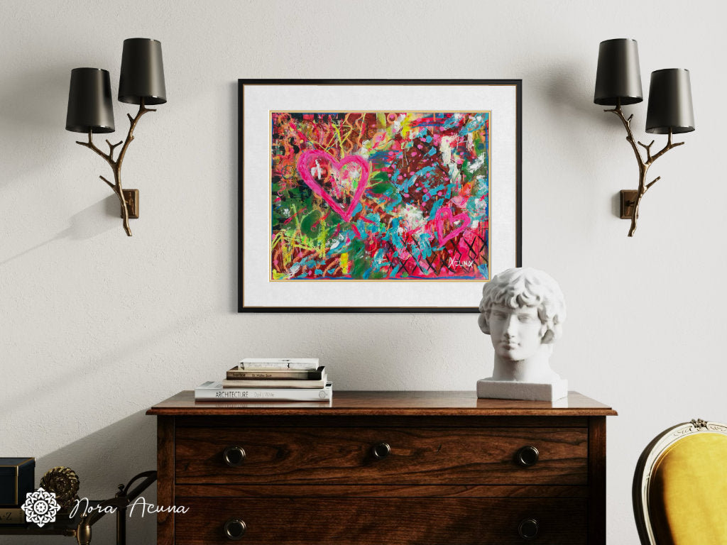 "Neon Hearts" Mixed Media
