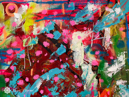 "Neon Hearts" Mixed Media