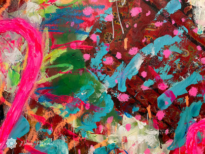 "Neon Hearts" Mixed Media