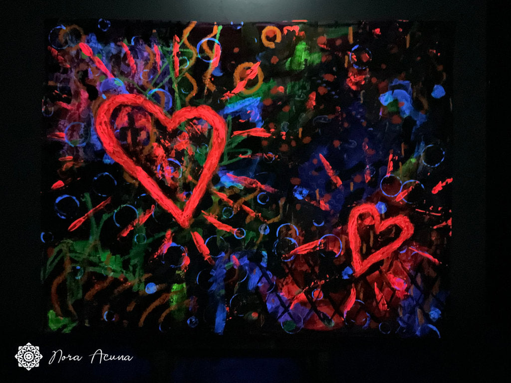 "Neon Hearts" Mixed Media